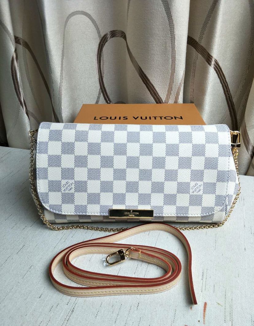NV Louis Vuitton Pm White Damier Azur Canvas Cross Body Bag