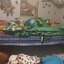 Twin Size Bunk Bed with Mattress, Frame & Stairs - Great Condition!