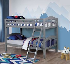 New! Grey Twin Bunk Bed with mattresses ($39 DOWN) NO CREDIT CHECK FINANCING