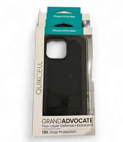 Set Of 2 Quikcell Grand Advocate Series Case for iPhone 14 Pro Max – Two-Layer Defense + Kickstand, 13ft Drop Protection