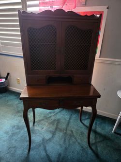 Vintage Wooden Vanity w/ Chair