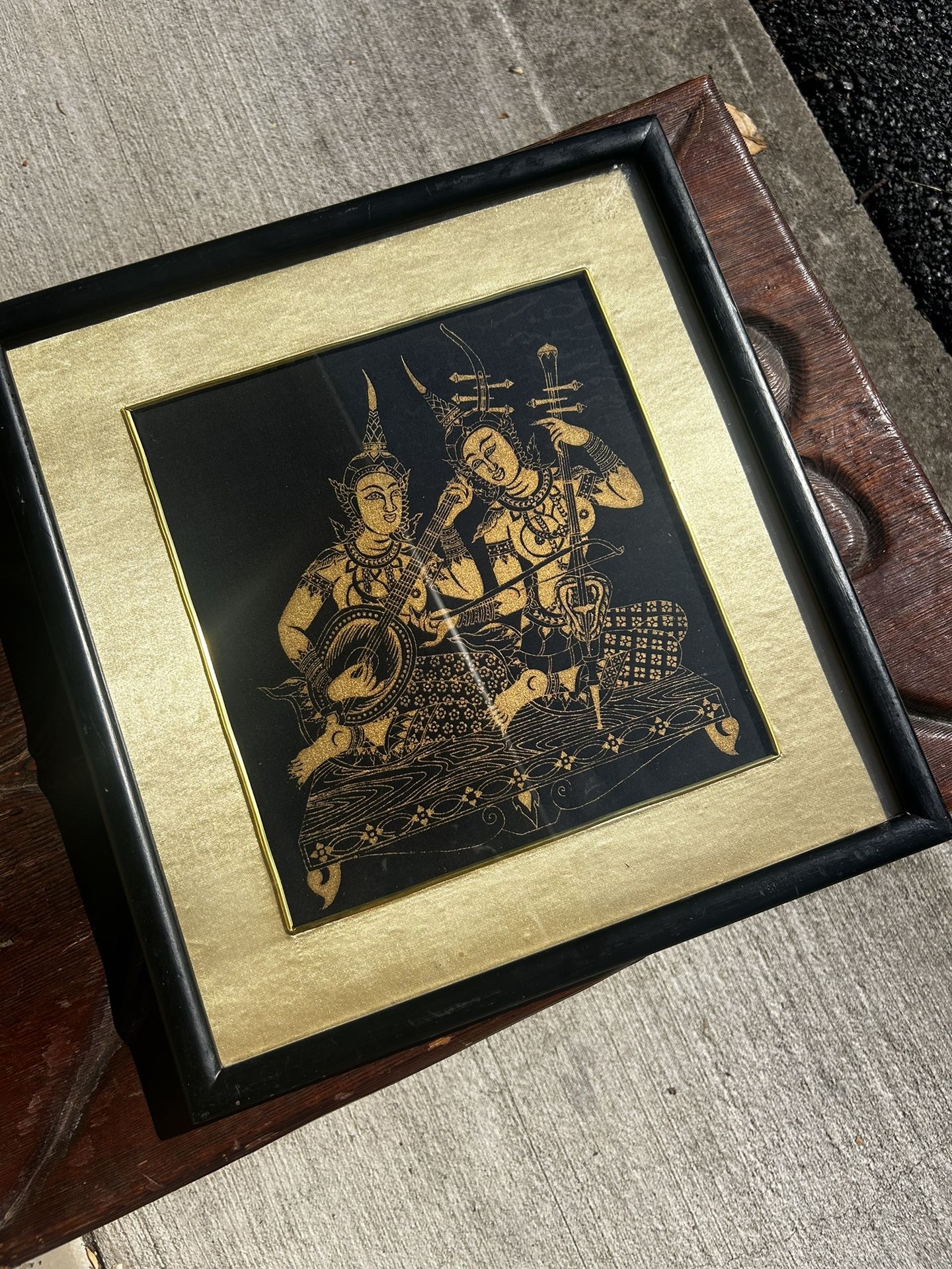 Beautiful 60s Thai Silk Art Framed