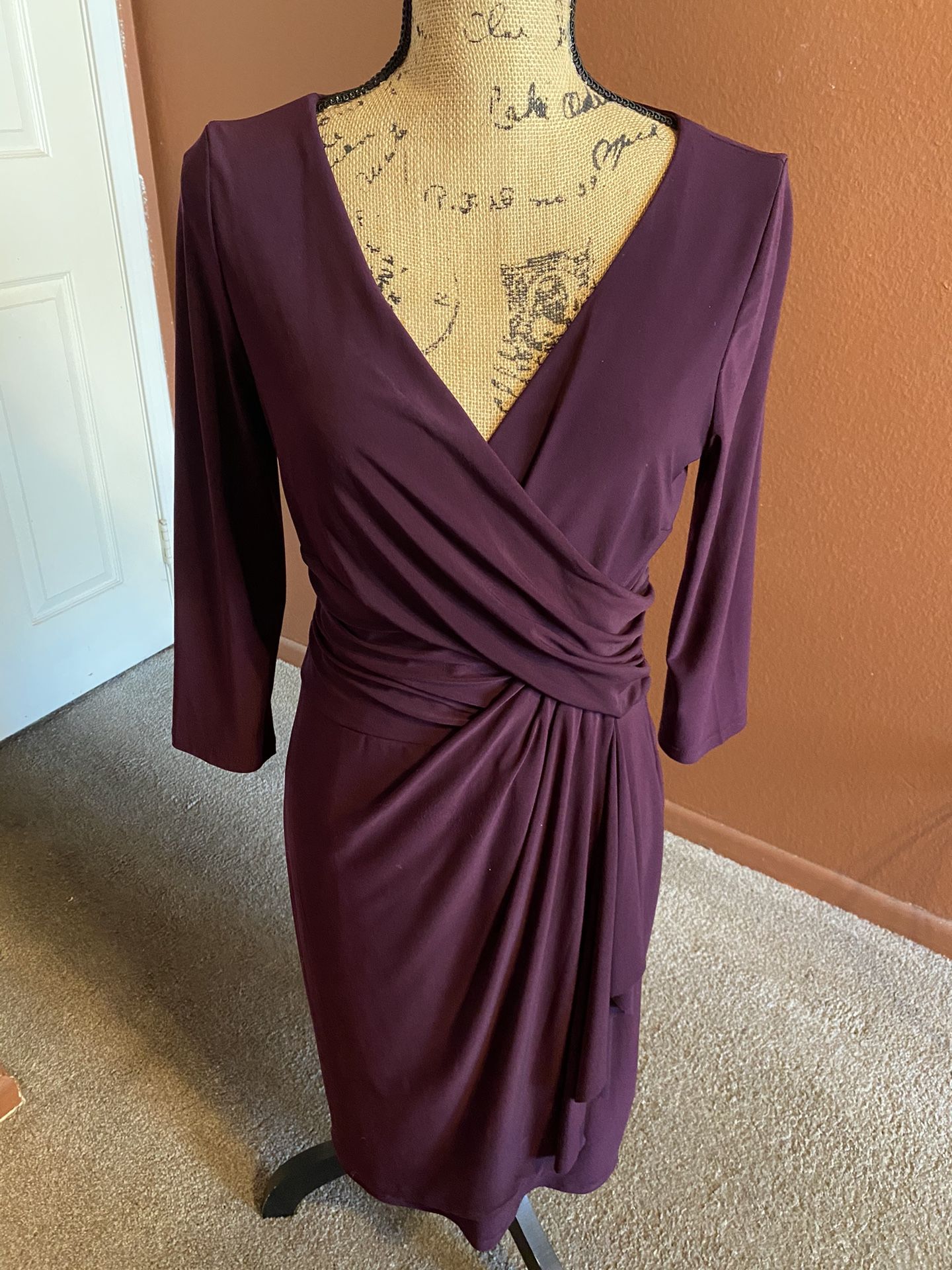 Chaps Purple Plum Dress; Size Medium 