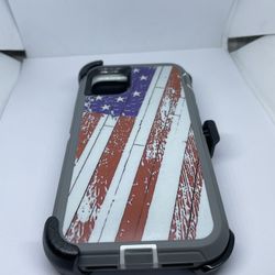 For IPhone 11 USA Flag Camouflage Case With Belt Clíp Holster 
