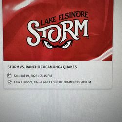 4 Lake Elsinore Storm Tickets For July 19th