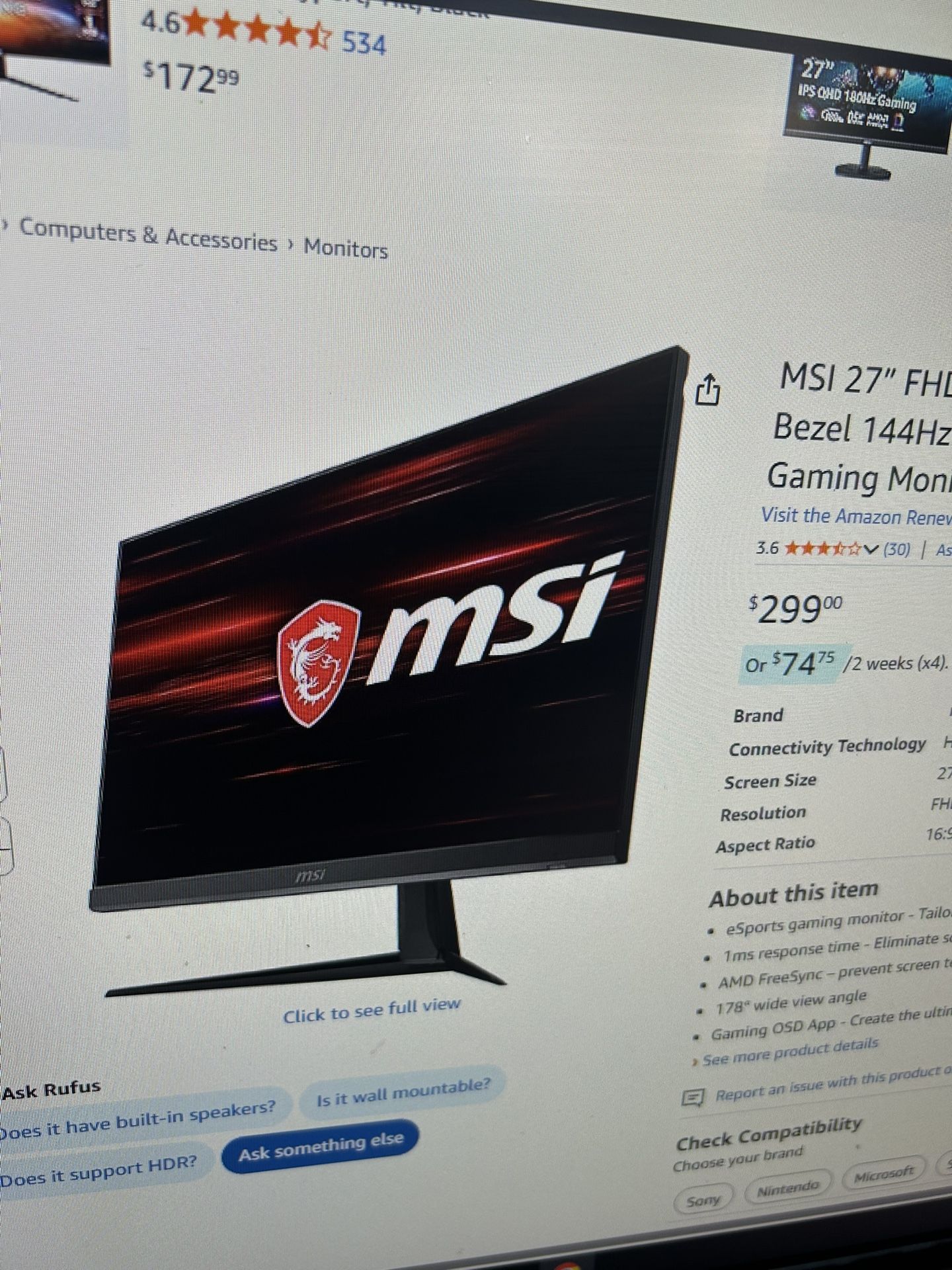 Msi Monitor 27’