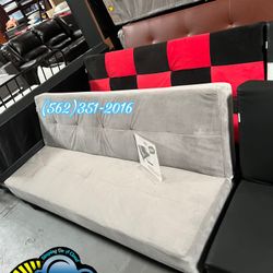 Grey Futon Couch New Fabric Light Gray 