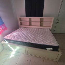 Queen Frame And Mattress 