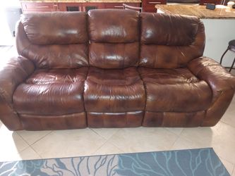 Brown reclining sofa