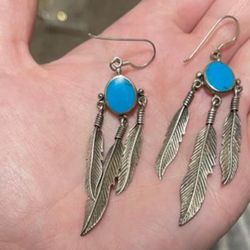 Vintage Navajo Sterling Silver/Turquoise Earrings