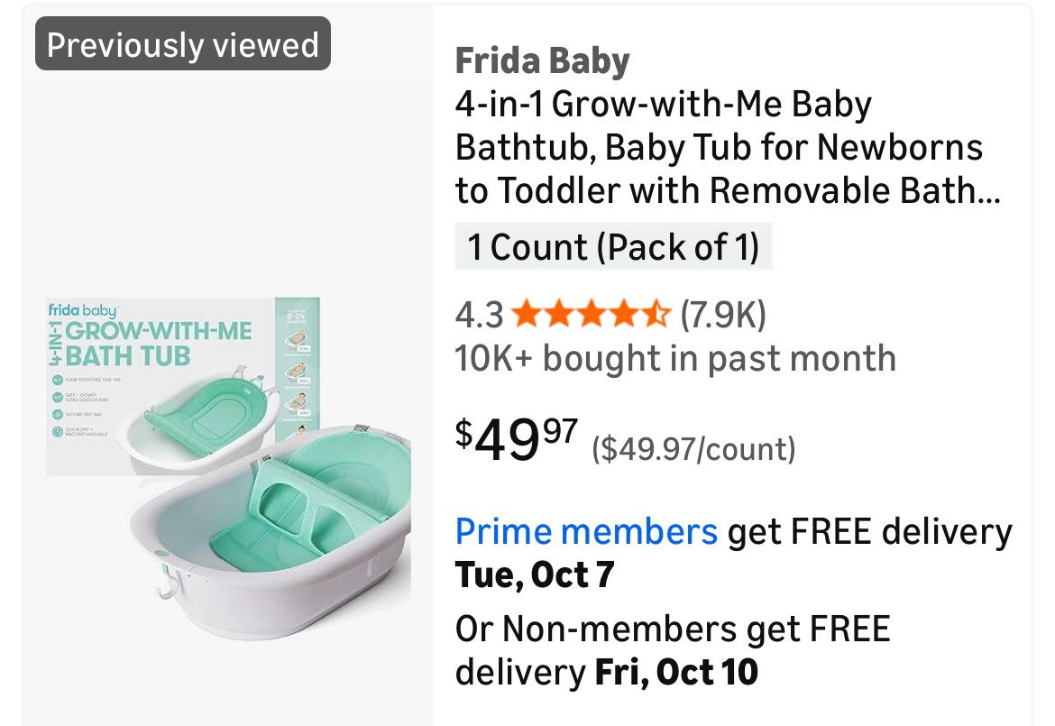 Frida Baby 4-in-1 Grow-with-Me Baby Bathtub NEW IN BOX