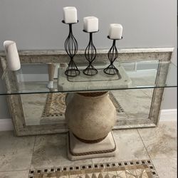 Mirror And Console Table Set 