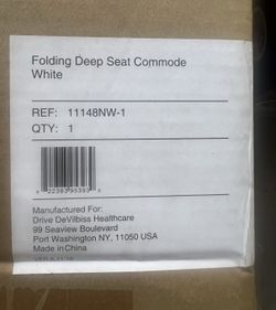 Drive Medical 11148-1 Folding Steel Bedside Commode Chair, Portable Toilet NEW