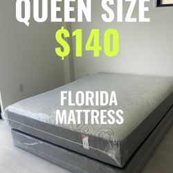 New Queen Size Orthopedic Mattress + Box Spring  