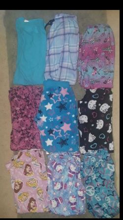 Girls Pajamas Pants Bottoms Size 7/8 Lot