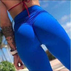 Blue Scrunch Leggings (New All Sizes)