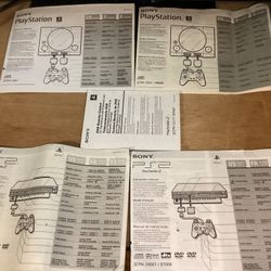 Sony PlayStation 1 & 2 instruction manuals scph- 3901,500001/n,5501,7501,&10171