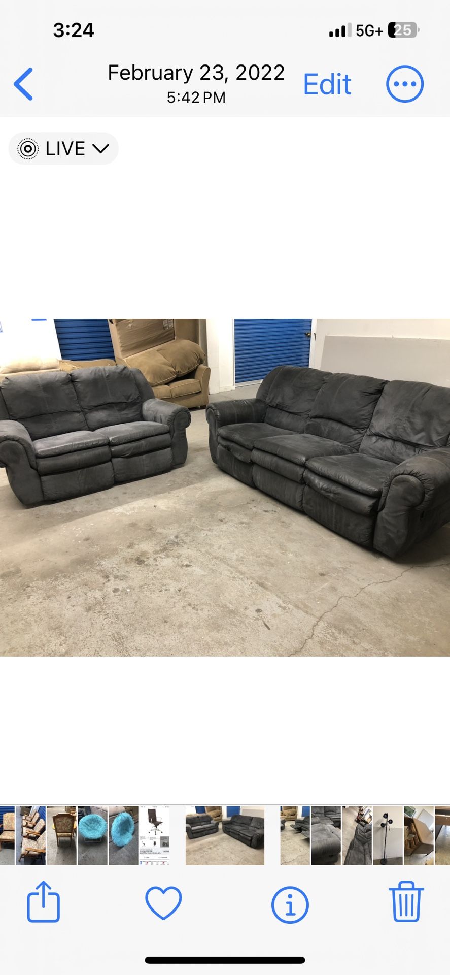 Strong, Heavy, Good Condition Recliner Living Room Set