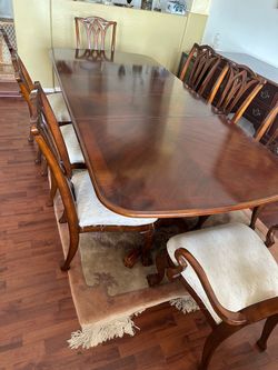 Dining room table set with buffet table