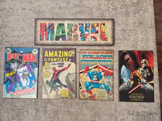 Marvel, Batman, Spiderman, Captain America, Star Wars Wood Signs