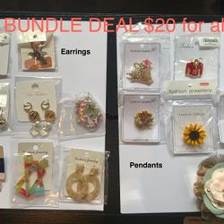 EARRING AND PENDANT BUNDLE $20