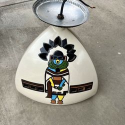 Kachina Doll Swag Ceramic Hanging Light Fixture Southwest Theme