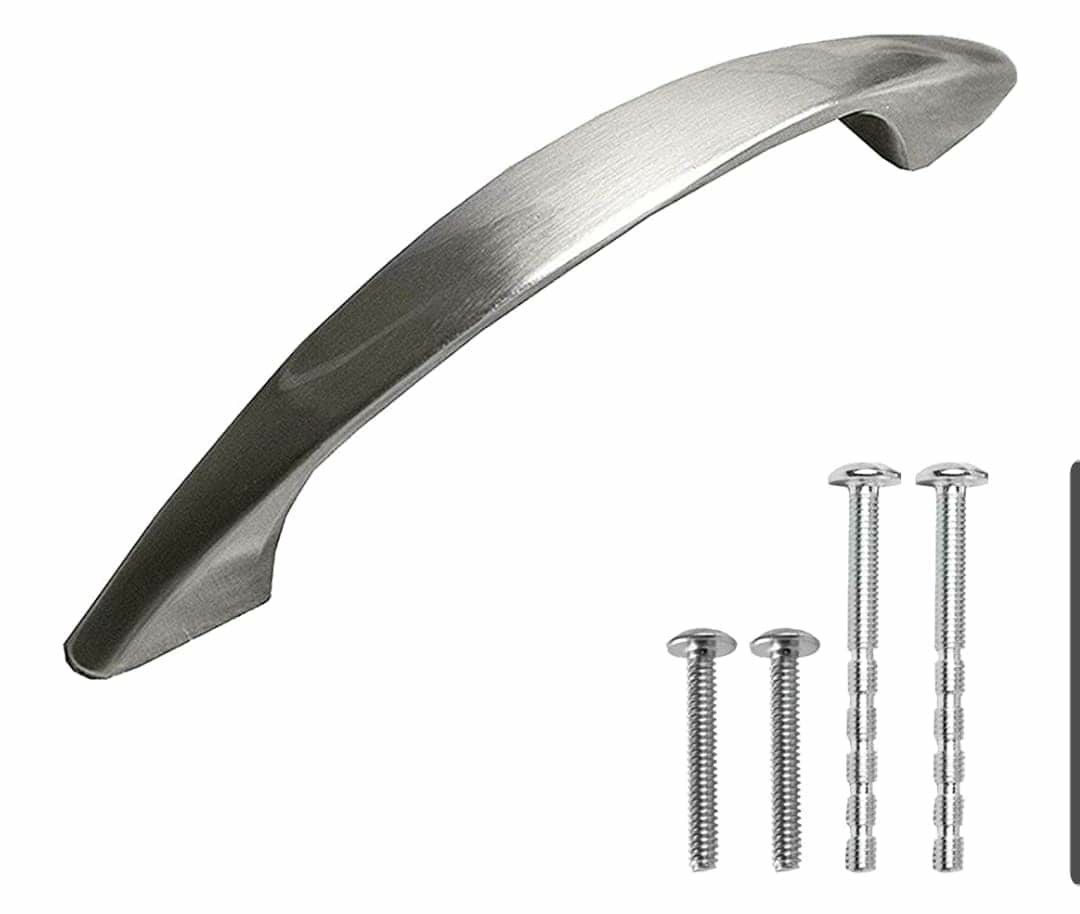 Satin Nickel Kitchen Cabinet Pull Handles - 3.75 Inch Hole Center Hole Center Handle Pulls - 9 Pack of Kitchen Cabinet Hardware This box is open and