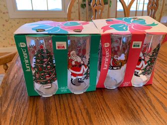 Vintage Christmas tumbler glasses