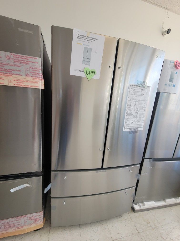 Stainless Steel French Door Refrigerator New Scratch And Dent With 6months Warranty