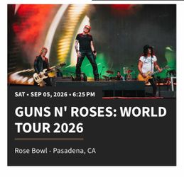 (1) Guns N Roses Ticket - Sat 9/5, Rose Bowl