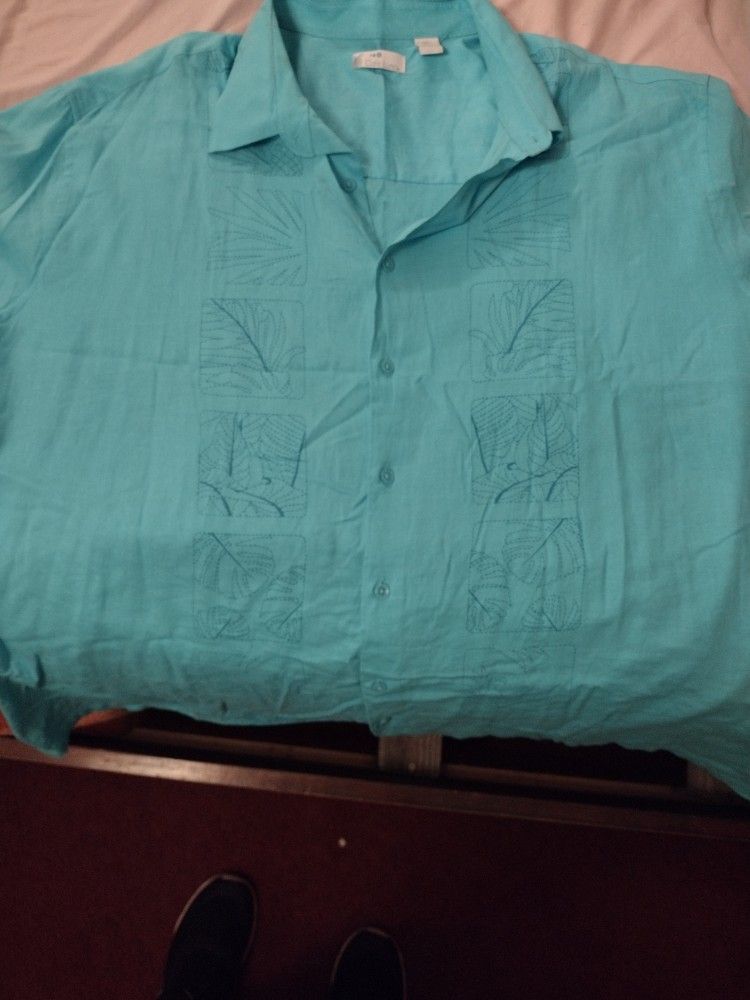 Men's Cafe Luna 3XL Shirt Aqua Blue