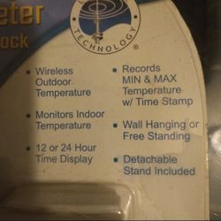 Wireless Clock And Thermometer
