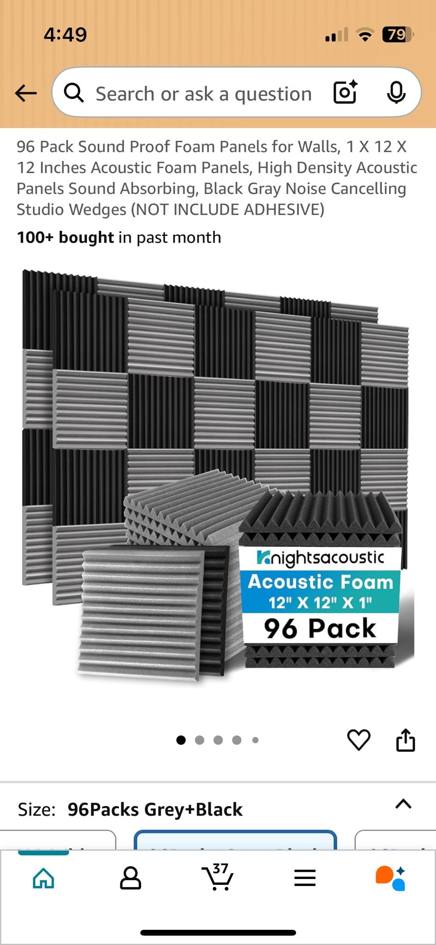 96 Pack Sound Proof Foam Panels for Walls