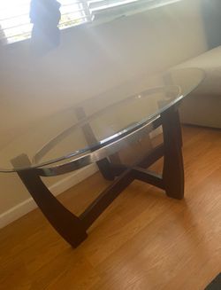 Glass coffee table