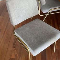 Gray upholstered kitchen chairs ( 8 )