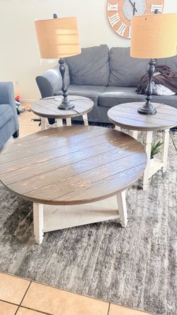 Coffee table and 2 end tables