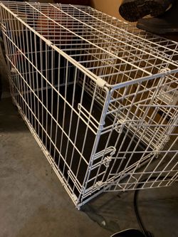 White Wire Dog Crate with Two Doors