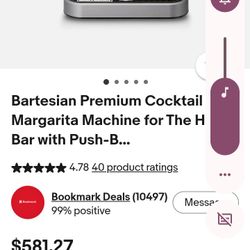 Brand New Never Been Used Or Opened Bartesian Cocktail Machine Retails For $581 Before Tax Selling For $250