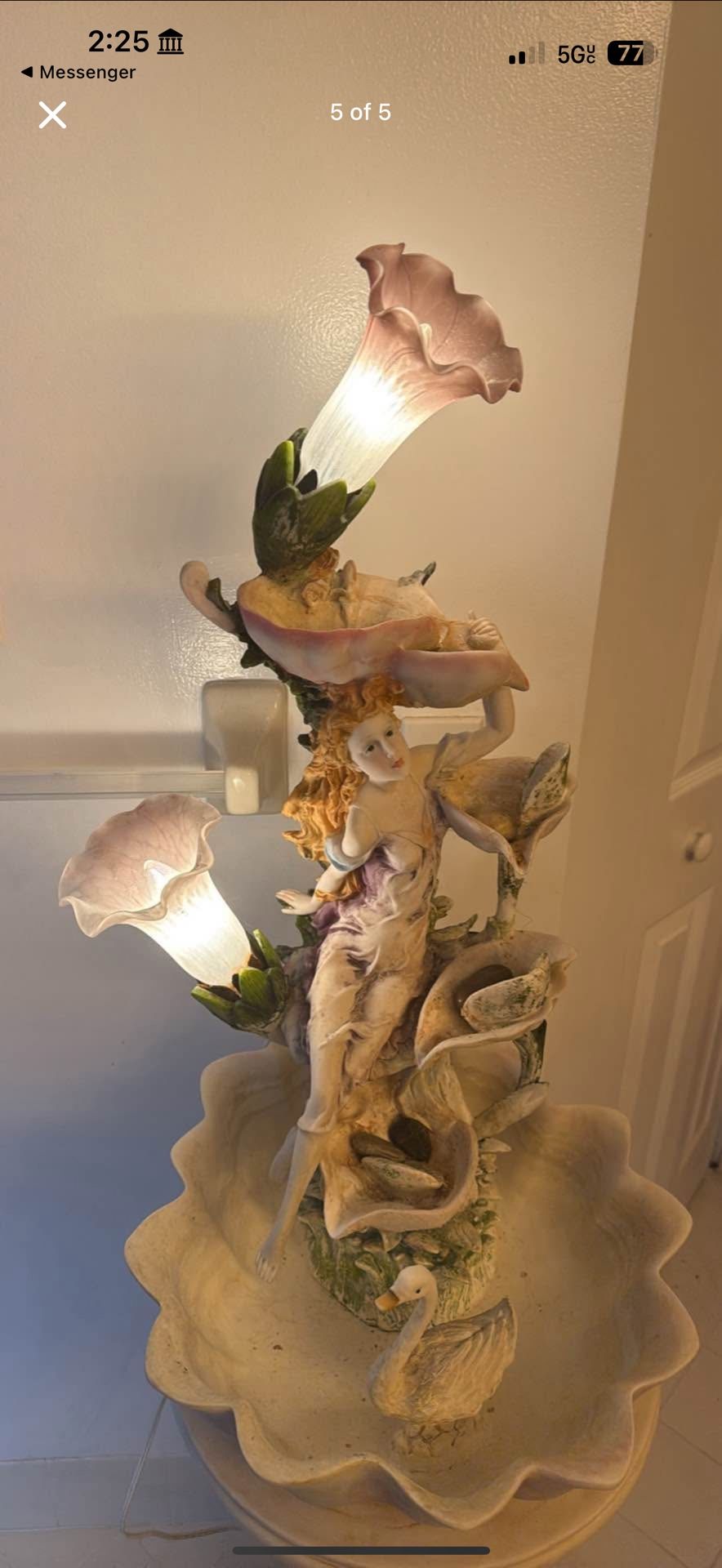 Woman In The Garden Fountain And Pedestal (5ft Tall)