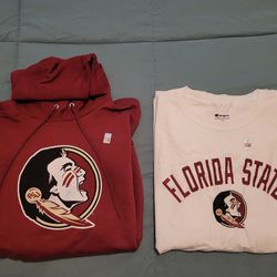 Set-FSU Florida State Seminole Hoodie And T-Shirt mens XL NEW