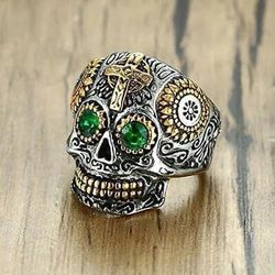 Skull Dakshina Maa Spiritual Protection powerfull Bless Ring size 14🔥🔥🔥