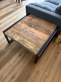 Rustic Wood and Metal Coffee Table