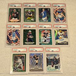 VARIOUS NFL FOOTBALL PSA SLABS FRESHLY GRADED SPORTS TRADING CARDS