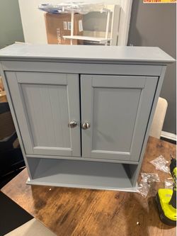 Grey medicine cabinet for bathrooms