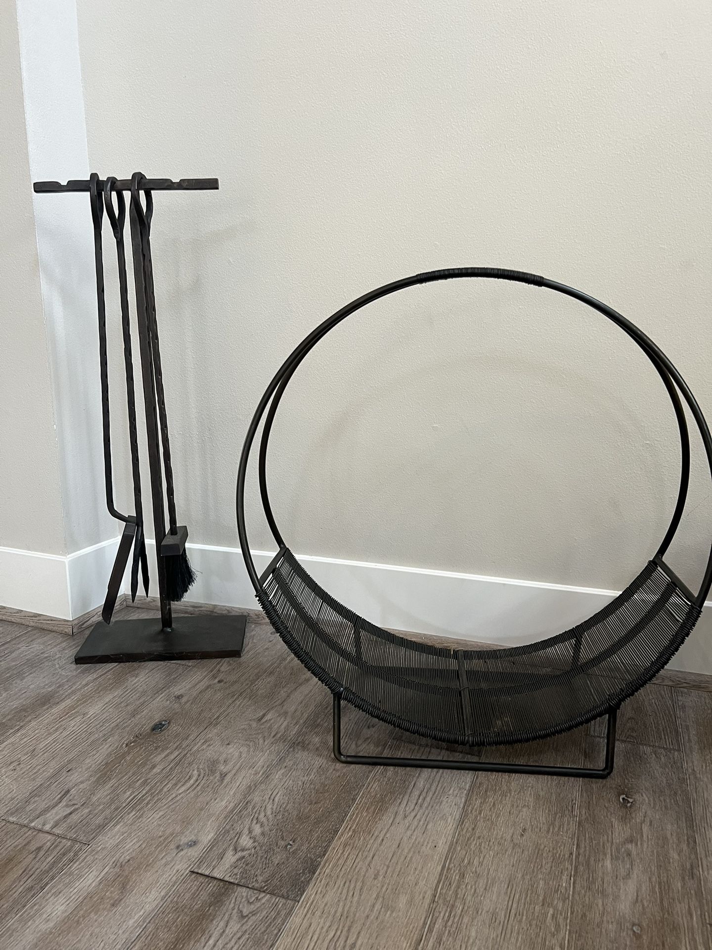 Crate And Barrel Fireplace Tools And Log Holder