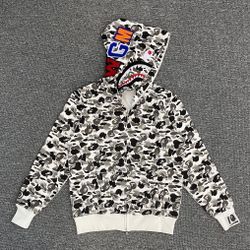 black and white bape hoodie