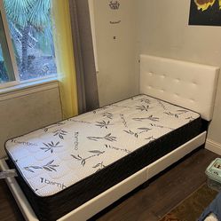 Twin Size Bed With  Nice Orthopedic Supreme Mattress Included 