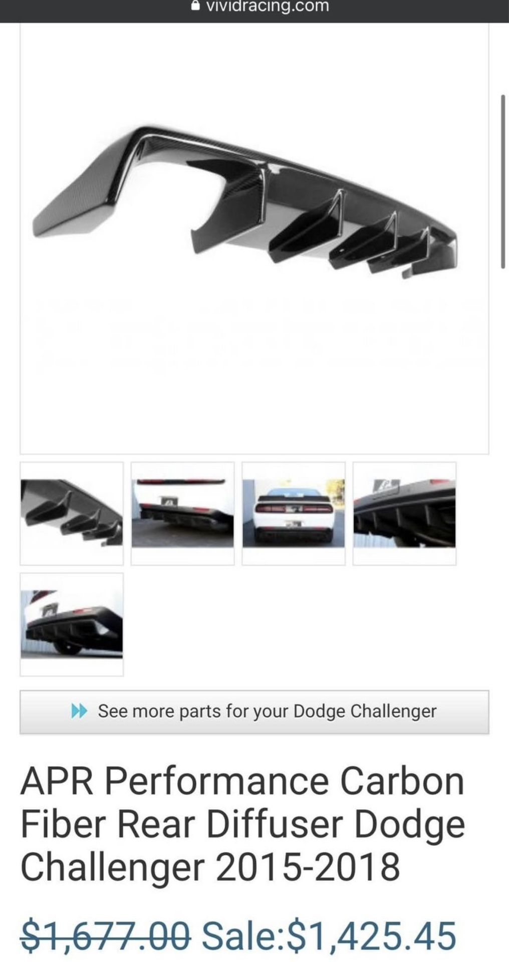 Dodge Challenger Carbon Fiber Rear Diffuser