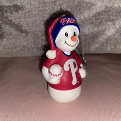 HTF 2008 MLB Philadelphia Phillies Snowman Ornament - Team Beans - Some Damage