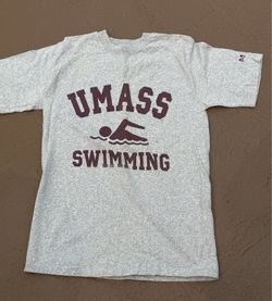 Vintage 90s University of Massachusetts Amherst Swimming Tee Shirt